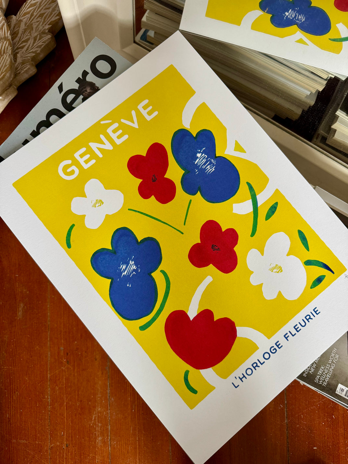 Affiche Horloge Fleurie Genève