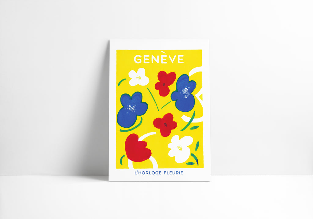 Affiche Horloge Fleurie Genève