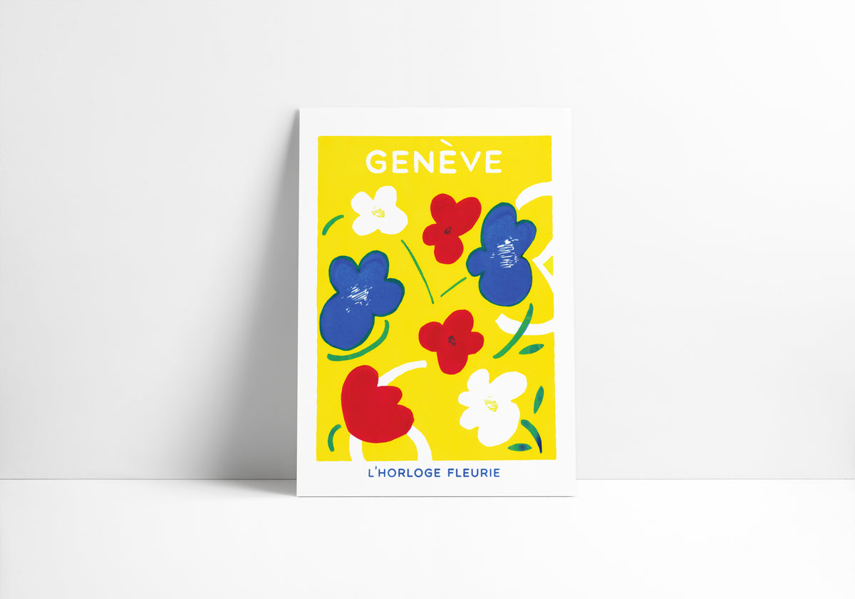 Affiche Horloge Fleurie Genève
